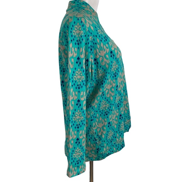 All For Color Womens Sweater Size Medium Brooklyn Diagonal Zip Cardigan Green - Picture 2 of 9